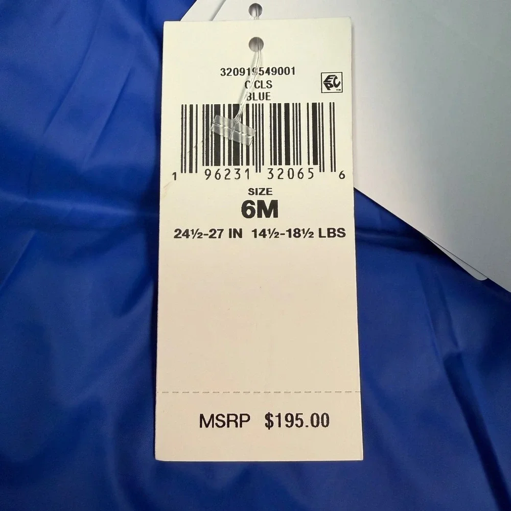 Ralph Lauren Polo Baby‎ Bunting Suit Blue Black Hooded Puffer Snowsuit 6M New